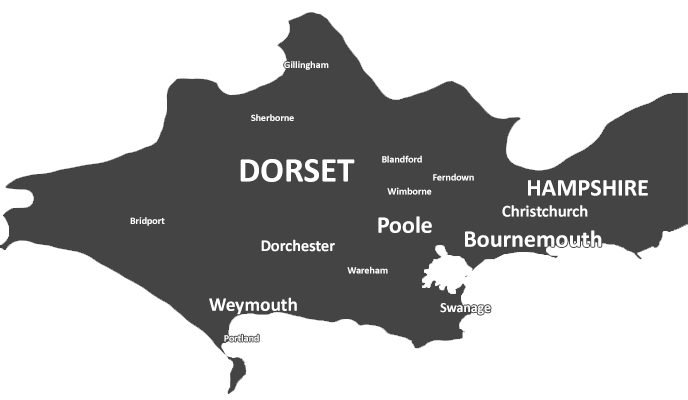 Map of Bournemouth and Poole